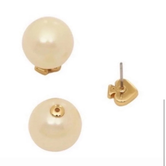 Kate Spade Everyday Spade Reversible Pearl Spade Stud Earrings - Picture 7 of 8